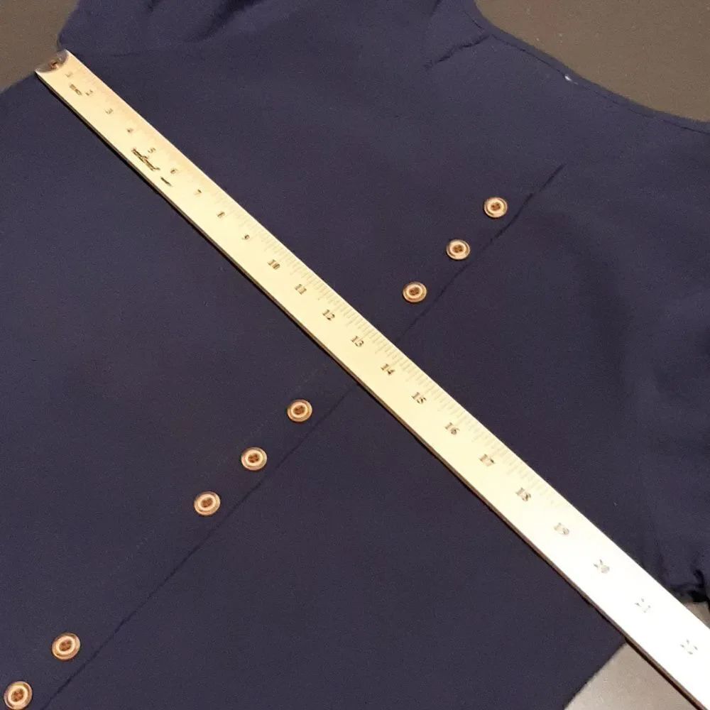 Navy Blue Lightweight Linen Top - Picture 4 of 5